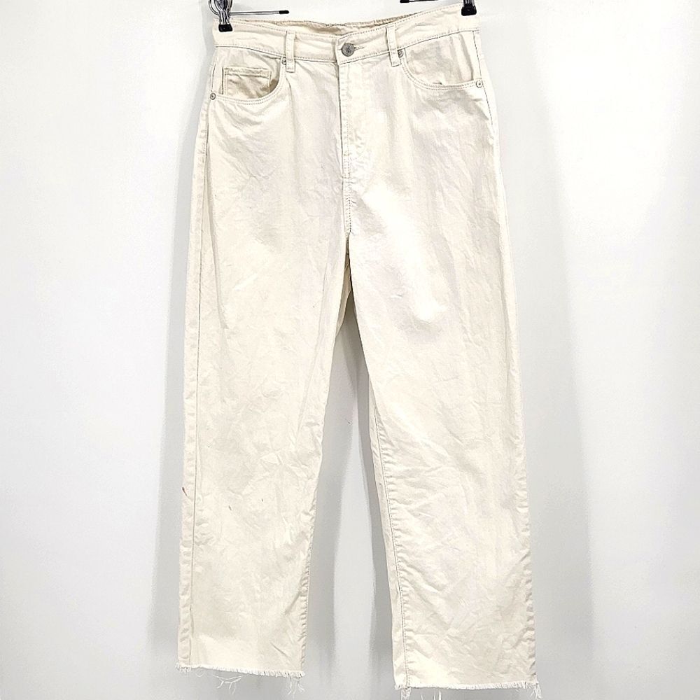 Blank NYC Jeans Size 30 Womens Off White The Baxter Ribcage Straight Leg Denim
